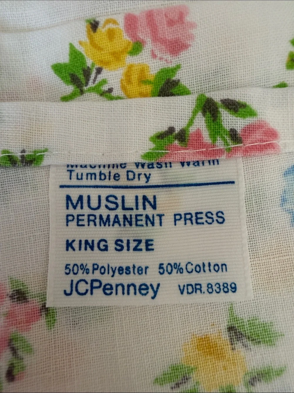 Vintage JCPenny “Christine” Floral King Flat Sheet